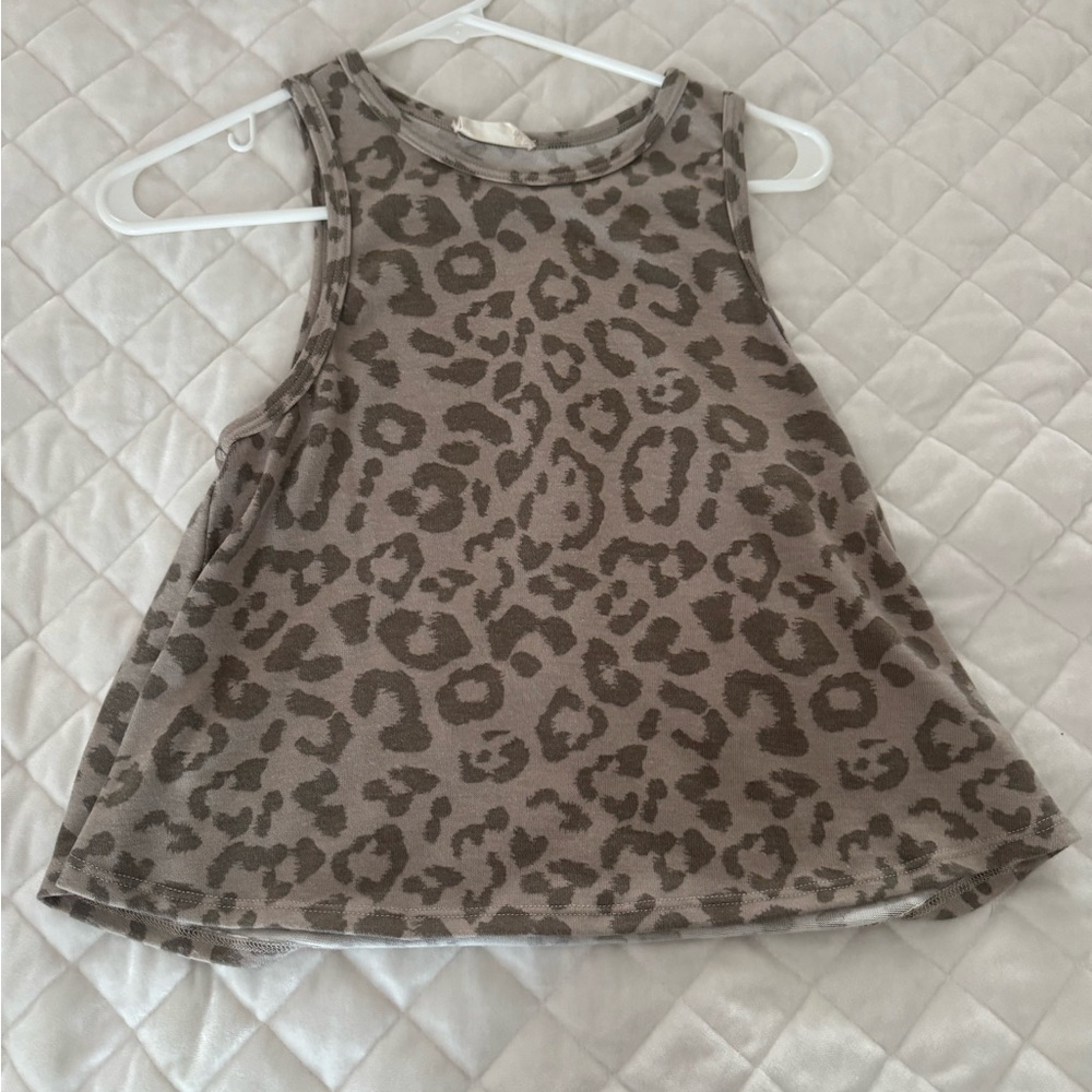 Altar'd State Brown Tan Leopard Print Tank Top